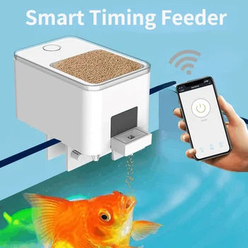 Automat Acvariu Rezervor De Pește Alimentator De Distribuție/Wireless Wifi Inteligent App Telefon Inteligent De Voce Vorbitor De Control De La Distanță Hrănirea Peștilor
