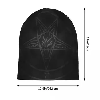 Baphomet Țapul Satanic Capace Goth Unisex în aer liber Chelioși Cap Pălăria de Primăvară Caldă cu Dublă utilizare Capota Pălărie Tricotate