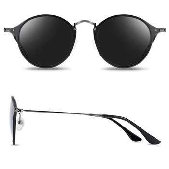 BARCUR Aluminiu Magneziu Epocă ochelari de Soare Pentru Barbati Polarizati Rotund Ochelari de Soare Femei Retro Ochelari de Oculos Masculino
