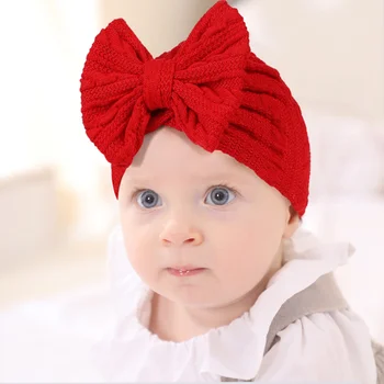 Bebe Fete Arc Pălărie cu Culoare Solidă, Înaltă Elasticitate Casual Nou-născut Moale Cap Împachetări Turban Accesoriu 0-18M Capac Arc Pălărie