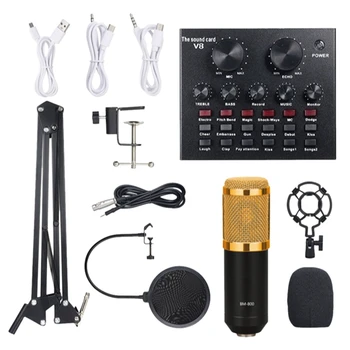 BM800 Microfon Kit Cu V8 placa de Sunet Profesionale Microfon Studio Condensator Microfon Pentru Calculator