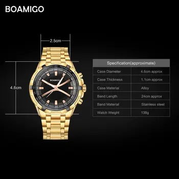 BOAMIGO Top Brand de Lux Cuarț Ceas pentru Bărbați din Oțel Inoxidabil Curea Câștigător Ceas de Moda Populare Relogio Masculino