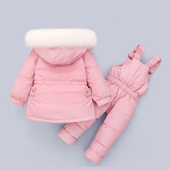 Băieții de iarnă în jos jacheta 2 buc imbracaminte copii Set Baby toddler salopeta Îngroșa Cald haine copii fete Copil snowsuit Haine