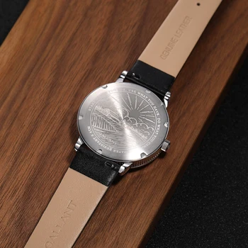 Bărbați Ceas de Lux Clasic Meca-Cuarț Ceasuri pentru Barbati din Piele rezistent la apa 5ATM Ceas Vintage Reloj Hombre 41mm a Crescut de Aur