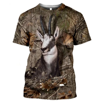 Camuflaj Animal de Vânătoare de Iepure Barbati Casual de Vara Supradimensionate 3D T-Shirt Stradă de Moda Pulover Maneca Scurta