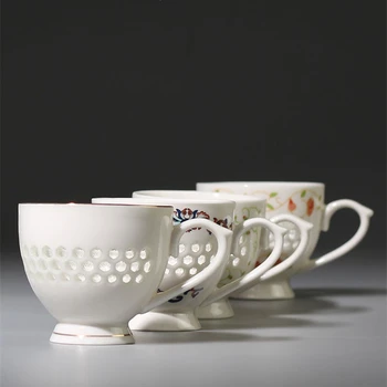 Ceai din portelan cu maner Chineză cana ceramica pentru cafea, ceai Verde 70ml creative hollow-out design ceașcă de ceai pe noi de vânzare