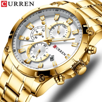 Ceasuri de aur pentru Bărbați de Lux Brand de Top CURREN Cuarț Ceas de mână Moda Sport și de Cauzalitate Afaceri Ceas Masculin Ceas Reloj Hombres