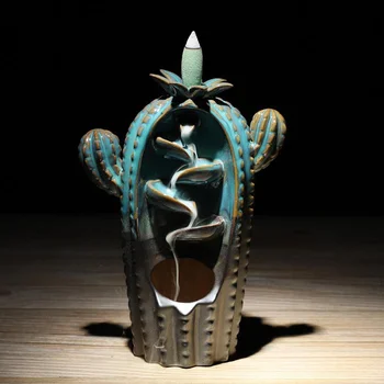 Ceramica Cactus Refluxul Arzător de Tămâie Stânga și Dreptul de Retenție Aromoterapie Aragaz Cascada Titularul Acasă Ornamente artizanale