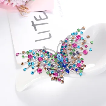 CINDY XIANG Colorate Stras Fluture Broșe Pentru Femei Toamna Iarna Insecte Drăguț Strat de Ace de Brosa Moda Bijuterii de Nunta