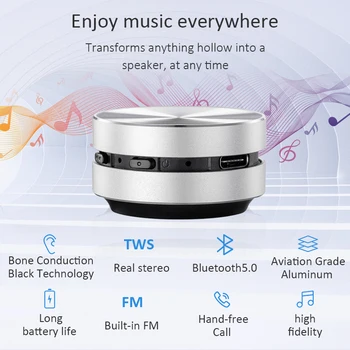 Conducție osoasă Difuzor Bluetooth Vibrații Audio Stereo Digital TWS Wireless mai Mici Portabile de Sunet de Cutie Humbird Difuzor