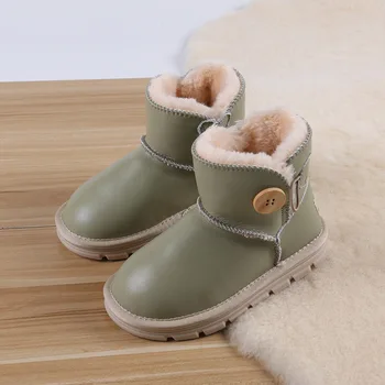 Copiii Chelsea Cizme Glezna Copilul De Iarnă Cowboy Scăzut Platforma De Cauciuc Cizme De Designer Cald Cașmir Tinere Fete Pantofi De Petrecere