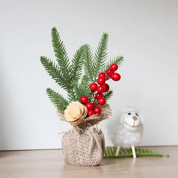 Crăciun Plante Artificiale Holly Fructe Copac Desktop Oală Decor Handmade Cadou De Craciun Decoratiuni De Craciun Pentru Casa