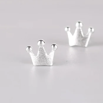 Culoare Argintie Coroana Drăguț Stud Cercei Pentru Femeile Stil Casual Fată Cercei Personalitate Bijuterii