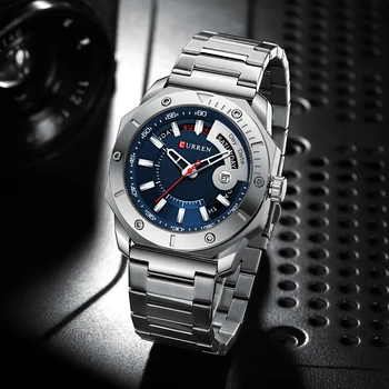 CURREN Bărbați Ceas de Lux de Top de Brand Sport rezistent la apa Display Săptămână din Oțel Inoxidabil Moda Cuarț Ceas pentru Bărbați Relogio Masculino