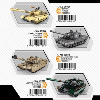 Cutie cadou Militare de înaltă tehnologie Nouă 06014 Armata Tema Tanc Blocuri WW2 Armă Cifre Cărămizi Ziua Jucarii