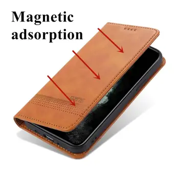 Deluxe Magnetic de Adsorbție din Piele Montat Caz pentru Xiaomi Redmi 10C 10A Capac Flip-Caz de Protecție Capa Fundas Coque