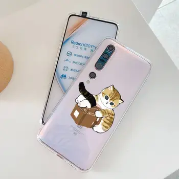 Desen Animat amuzant Pisica Caz de Telefon pentru Samsung S20 S10 lite S21 plus pentru Redmi Note8 9pro pentru Huawei P20 Caz Clar