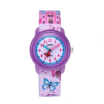 Desene animate pentru copii Ceas rezistent la apa pentru Copii pe Oră Cuarț Ceas de Moda Violet Fete Dragoste Fluture Cadran Sport Ceasuri Cadou