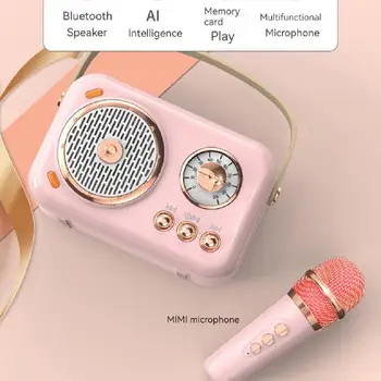 Difuzor portabil Bluetooth cu Microfon Karaoke cu Funcția Audio Integrat pentru Familie Mic KTV Călătorie în aer liber Activități