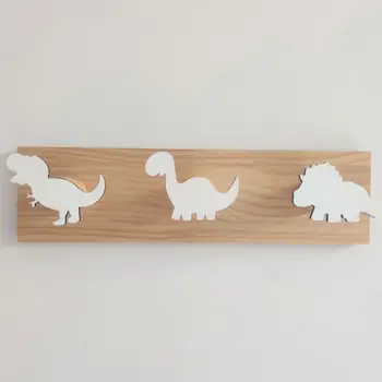 Dinozaur Perete Montate Cârlige Strat Ușă de Lemn Cuier pentru Băieți Dormitor Grădiniță loc de Joacă pentru Copii, Cameră de Decoratiuni