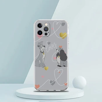 Disney Doamna Si Vagabondul Lux Transparent Caz Telefon Moale Pentru iPhone 14 13 12 11 Pro Max 8 7 Plus X XS Max XR SE 2020 Shell