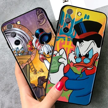 Disney Scrooge McDuck Caz de Telefon Pentru Samsung Galaxy S22 S21 S20 Ultra Plus Pro FE S10 S9 S8 4G 5G Negru TPU Moale Capacul Coque