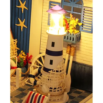 DIY casă de Păpuși Mare Vis Stil cu Capac de Praf Model în Miniatură Blocuri de Constructii pentru Copii Jucării Păpuși în Miniatură Jucarii din Lemn