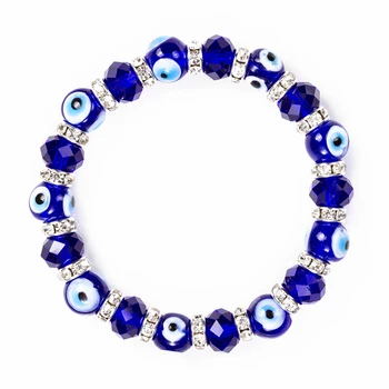 Doresc Cardul Albastru Ochi Răi Norocos Mărgele de Sticlă Brățară Pentru Femei, Bărbați Bijuterii Potcoavă turc Rugăciune Strand Bratara Cadou EY5226
