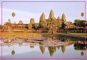 Dreptunghi Rigid Magneți , Vrah Vishnulok/Angkor Wat,Cambodgia Dreptunghi De Metal Magnet De Frigider 5524 Turism Suvenir