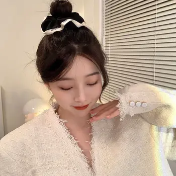 Drăguț Moda Retro Elegant Culori Solide Elastice De Scrisoare De Păr Coarda Elastica De Cauciuc Banda De Păr Stil Coreean Femei Cravată De Păr