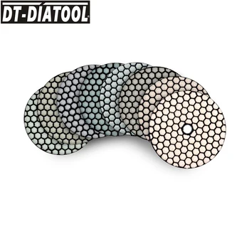 DT-DIATOOL 8pieces Uscat Diamant Rășină Bond Disc de Slefuire Pentru Marmura Granit Beton Pietre Flexibil Lustruire Tampoane de Dia 4