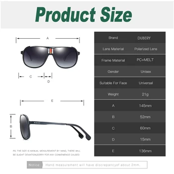 DUBERY Aviației Polarizat ochelari de Soare pentru Barbati Brand Clasic Designer Retro Casual, de Conducere, de Călătorie ochelari de Soare gafas de sol hombre para