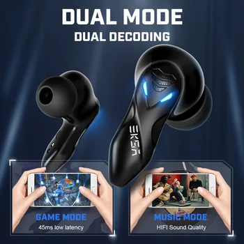 EKSA TWS Gaming Headset Pavilioane 45ms Latență Scăzută Muzica de Joc Modul Dual Bluetooth 5.0 Jocuri fără Fir, Căști Vocea GT1 Cadouri