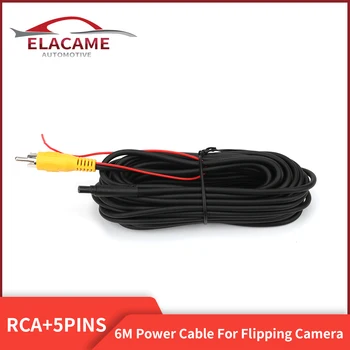 ELACAME 5 Pini 6M Cablu de Alimentare pentru toate modelele VW Logo-ul Flipping Camera Adaptor RCA