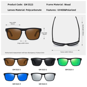 EZREAL Pătrat Negru Epocă ochelari de Soare Cadru de Bambus Bărbați Femei Lemn Ochelari de Soare Retro Polarizate oculos Brand