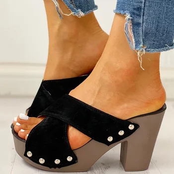 Femei Sandale 2022 Tocuri inalte, Sandale de Vara Pantofi Platforma Femeie Tocuri Chaussure Femme în aer liber Toc Papuci de casă Încălțăminte de Vară