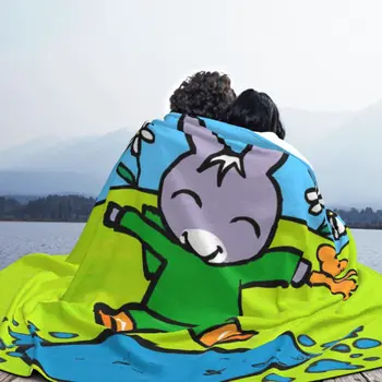 Fericit Trotro Fleece Pătură de Desene animate Drăguț Noutate Arunca Pături pentru Acasă 200x150cm