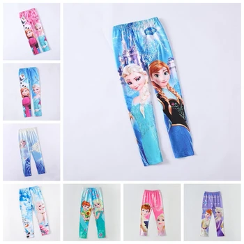 Fete pentru copii Jambiere Desene animate Frozen Anna Elsa Print Pantaloni de Bumbac de Primavara Toamna pentru Copii Pantaloni Skinny Copii Funduri Pantaloni Lungi