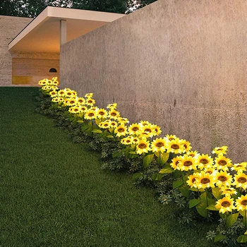 Floarea-soarelui Stil de Lumina Solara Led Gazon de Grădină în aer liber Curte în aer liber, Grădină Puternic de Floarea-soarelui Lămpi Solare Lumina de Noapte