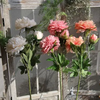 Flori artificiale 90CM 3Heads Bujor Pentru Acasă Petrecerea de Nunta de Decorare DIY Floare Accesorii de Perete Recuzită Fotografie Flori de Matase