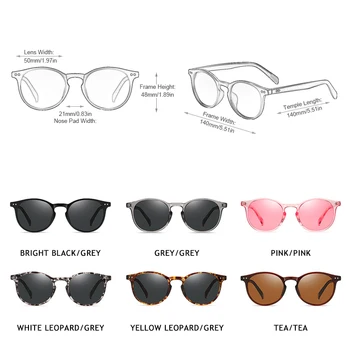 FUQIAN Moda Rotund ochelari de Soare Polarizat Bărbați Femei Vintage Ultra Light TR90 Ochelari de Soare Elegant Nit de Conducere Ochelari de soare UV400