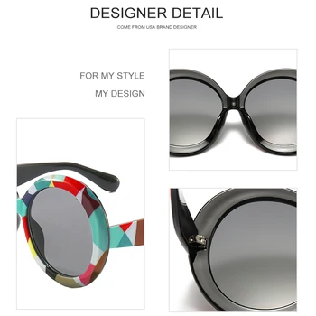 HBK Noi Supradimensionate Rotund ochelari de Soare pentru Femei de Moda Clasic de Brand Designer de sex Feminin de ochelari de Soare de Culoare de Înaltă Calitate Nuante Ochelari