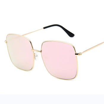 HKNA Aliaj Pătrat ochelari de Soare pentru Femei Brand de Lux Supradimensionate, ochelari de Soare Retro Gradient Oglindă Ochelari de Soare pentru Barbati Vintage Oculos