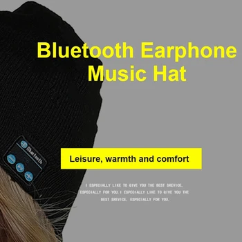 IARNA Bluetooth-Cască Compatibil USB Reîncărcabilă Muzica Hat Cască de Cald Tricotat Beanie Cap Wireless Sport Căști