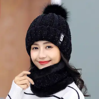 Iarna coreean Lână Pălărie Doamnelor Plus de Catifea Groasă, Fular Mama Ciclism Caldă și Rece Tricotate de Protecție pentru Urechi Valul Pălărie en-Gros