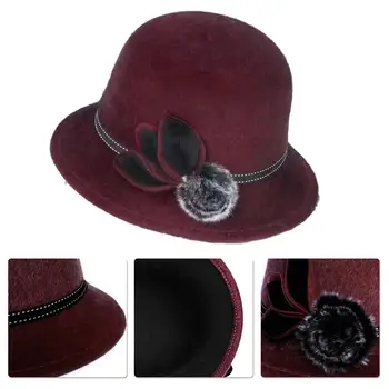 Iarna Fedora Pălărie, Pălării de Iarnă Pentru Femei Rotund Fedora Arc Cloche de Epocă Elegant Pălărie de Toamnă Caldă de Primăvară Panama Hat pentru Femei