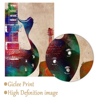 Imagine HD Colorate Chitara Poster Pânză Estetice de Muzică de Imprimare Pictura Instrumente de Arta de Perete Home Decor Pentru Camera de Fundal