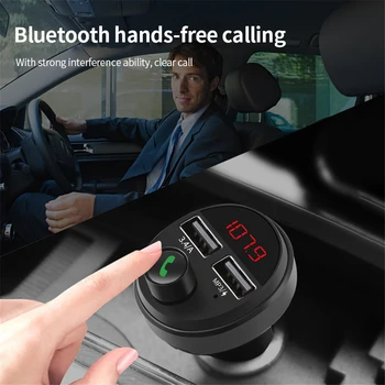Incarcator auto Dual 3.4 USB Bluetooth Car Kit Handsfree Transmițător Fm Muzica Adaptor Audio Mp3 Player Încărcător de Telefon Mobil