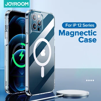 Joyroom Transparent Cazul în care Telefonul Pentru iPhone 12 Pro Max 12 Mini Caz Magnectic Spate Capac PC Suport Pentru iPhone Încărcare Wireless