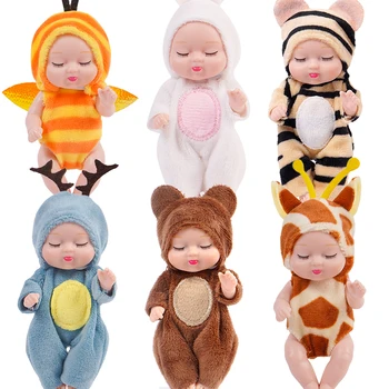 Kawai Mini Bebe Renăscut Dormit Baby Dolls de Simulare Formă de Ajustare a Calma Jucării Bjd Papusa cu Haine, Accesorii Printesa Cadou
